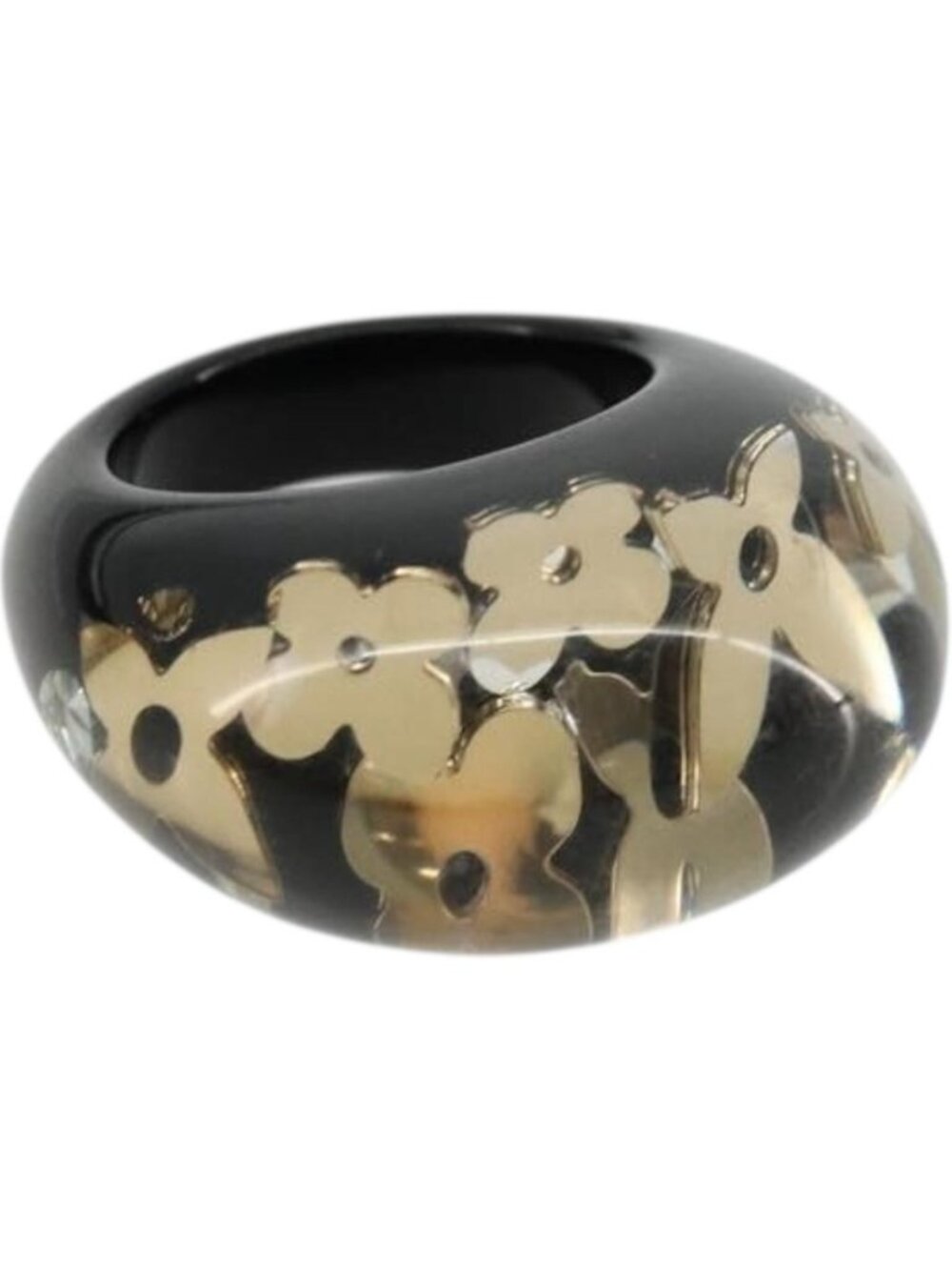 LOUIS VUITTON Berg Unclusion Ring Black Gold M65308